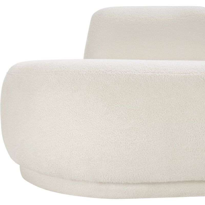 Meridian Furniture Argyle Cream Teddy Fabric Chaise/Loveseat