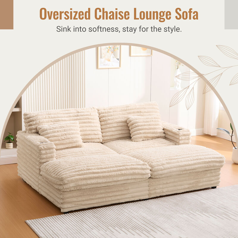 Oversized Chaise Sofa Loveseats image number 5