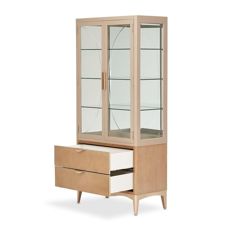 Michael Amini Malibu Crest Display Cabinet - Chardonnay