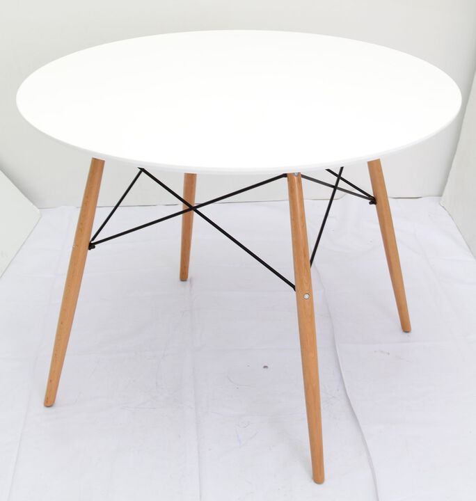 MDF TABLE TOP WITH CHROME LEGS, WHITE
