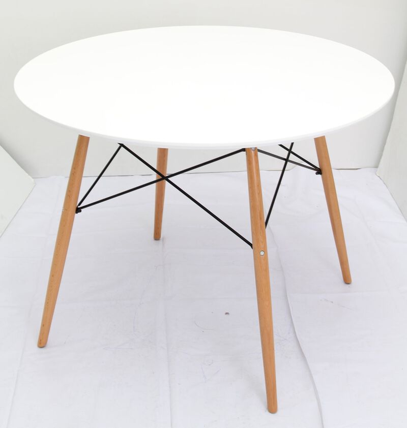 MDF ROUND TOP W/ NATURAL BEECH WOOD LEGS
