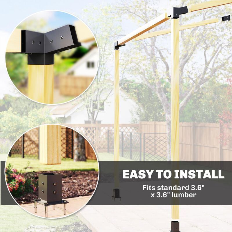 Hivvago Pergola Bracket Kit with Wall Mounts image number 6