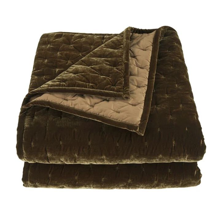 Stella Pintuck Ochre Full/Queen Quilt Set