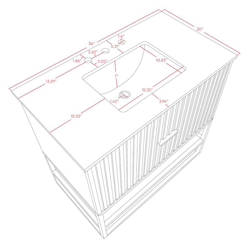 Meridian Furniture Monad White Bathroom Vanity
