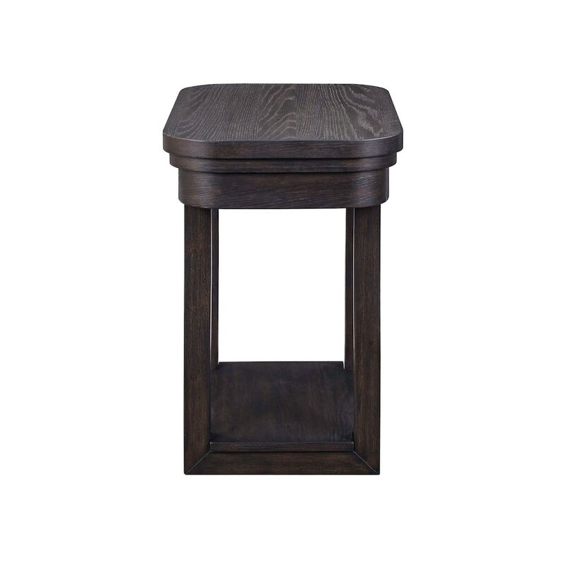Liberty Furniture Weston Living Room Chairside Table Bottom Storage Shelf - Peppercorn Oak Wood image number 3