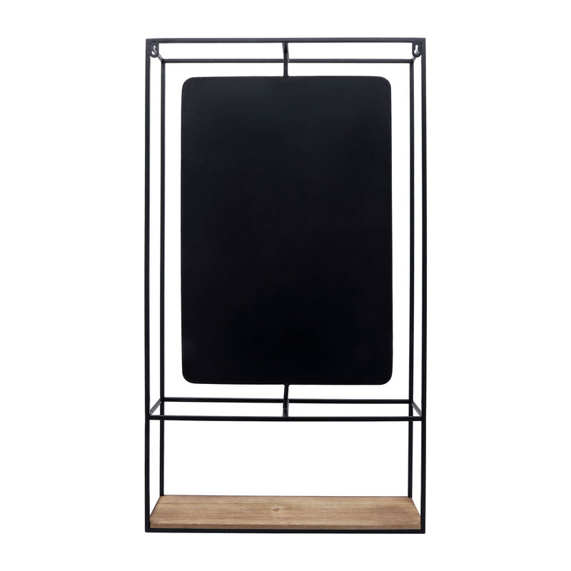 Metal/Wood Wall Shelf w/Mirror image number 3