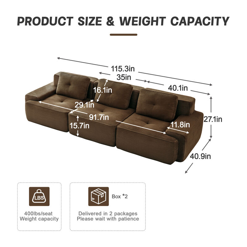 Tarvde Modern Modular Sectional Sofa image number 9
