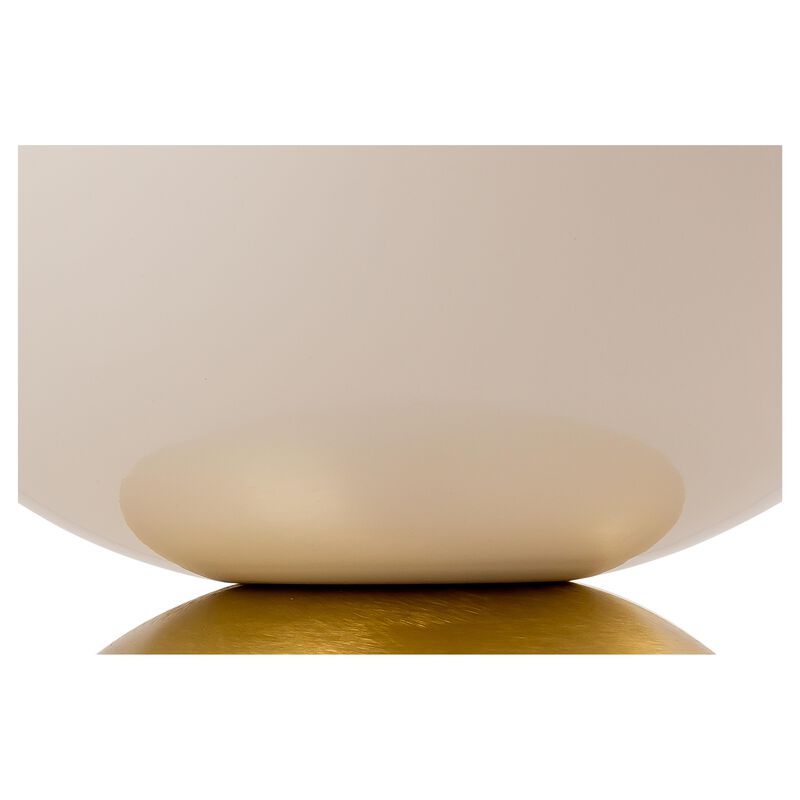 Pasargad Home Calista Iron Round Side Table, Brass - Ivory