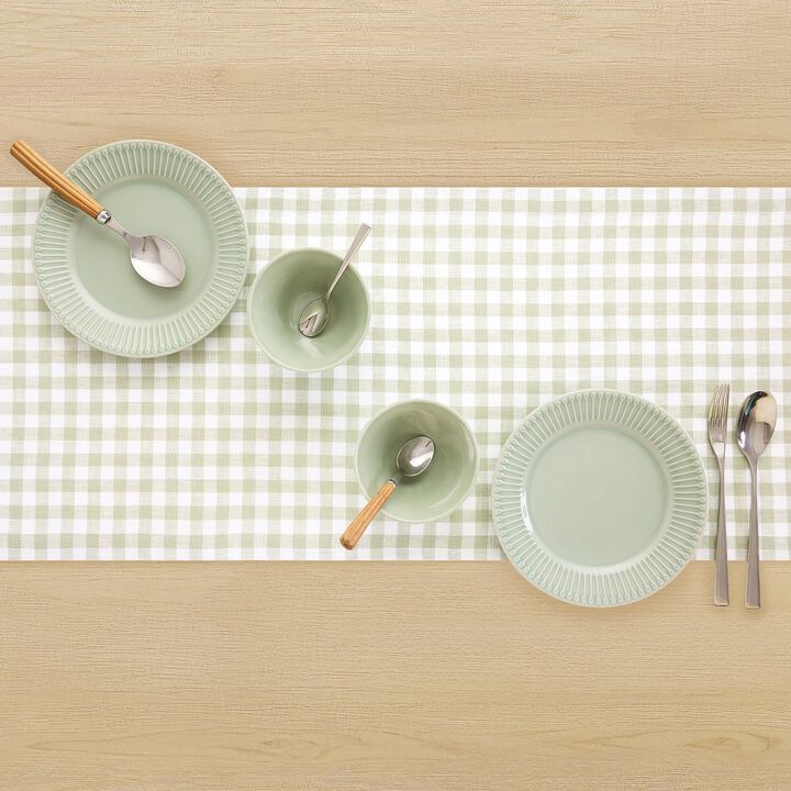 Linen Table Runner - Gingham Check