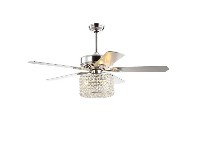 Brandy 3-Light Crystal Prism Drum LED Ceiling Fan With Remote