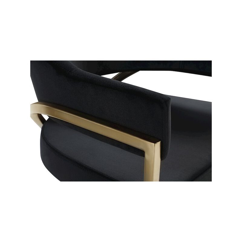 Meridian Furniture Madelyn Black Velvet Dining Chair, Set of 2