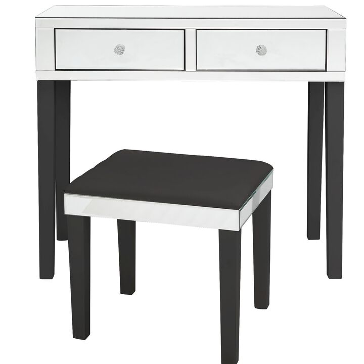 Inspired Home Beckham Vanity Table with Stool Set