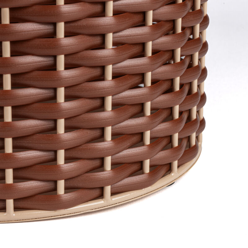 Harper Modern 2-Tone Faux Wicker Cylinder Waste Basket