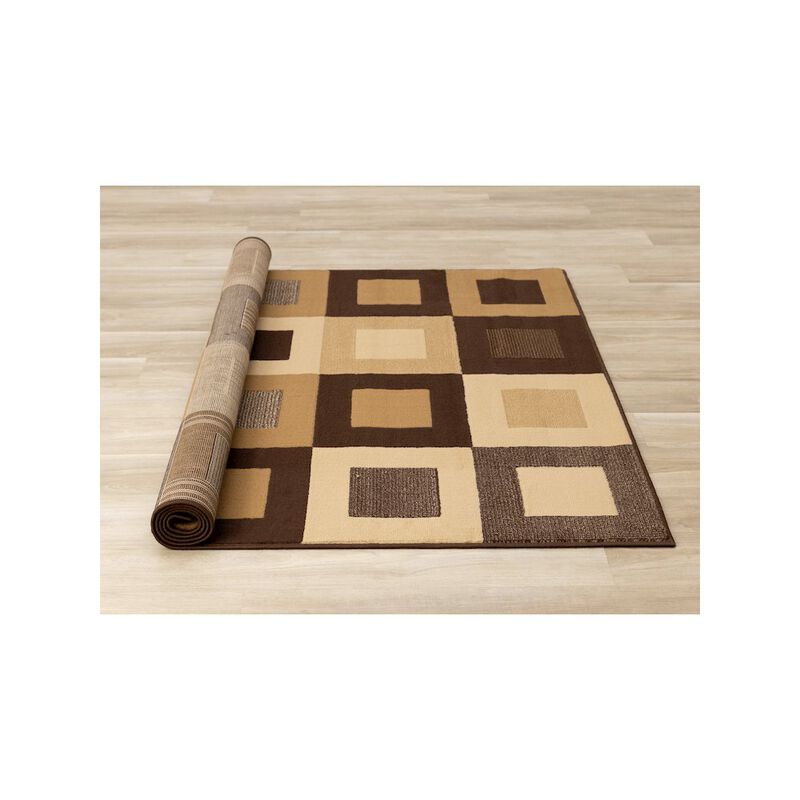 Novelle Home Functional Style Brown Beige Geometric Rug, 5'3 x 7'5 image number 3