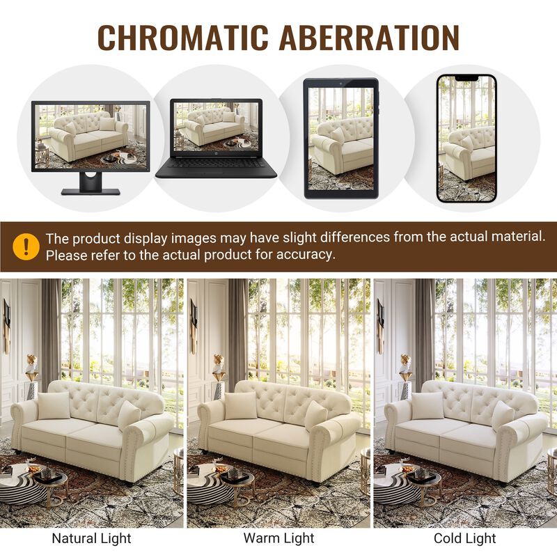 3-Seat Velvet Upholstered Sectionals image number 8