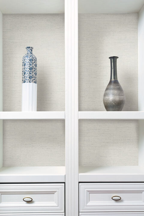 Essence White Metallic Wallpaper (Set of 2)