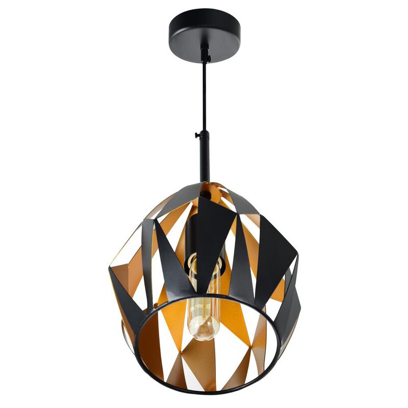 Oxide 1 Light Down Mini Pendant With Black+Copper Finish