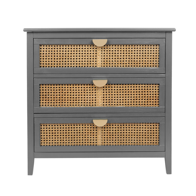 Streamdale 3-Drawer Rattan Cabinet