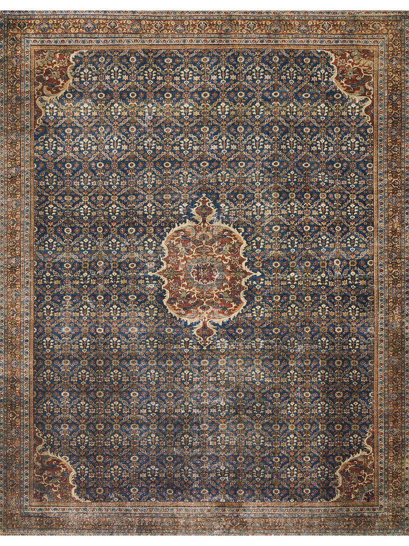 Layla LAY09 Cobalt Blue/Spice 5' x 7'6" Rug image number 1