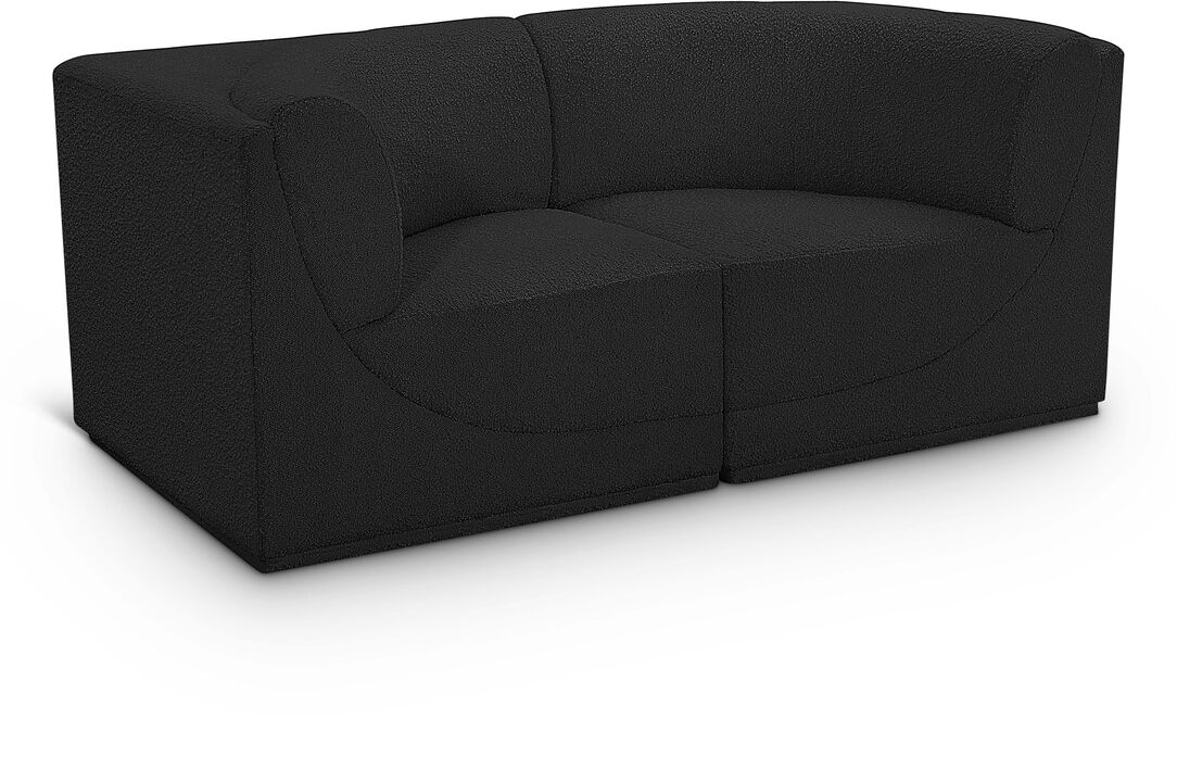 Meridian Furniture Ollie Black Boucle Fabric Modular Sofa