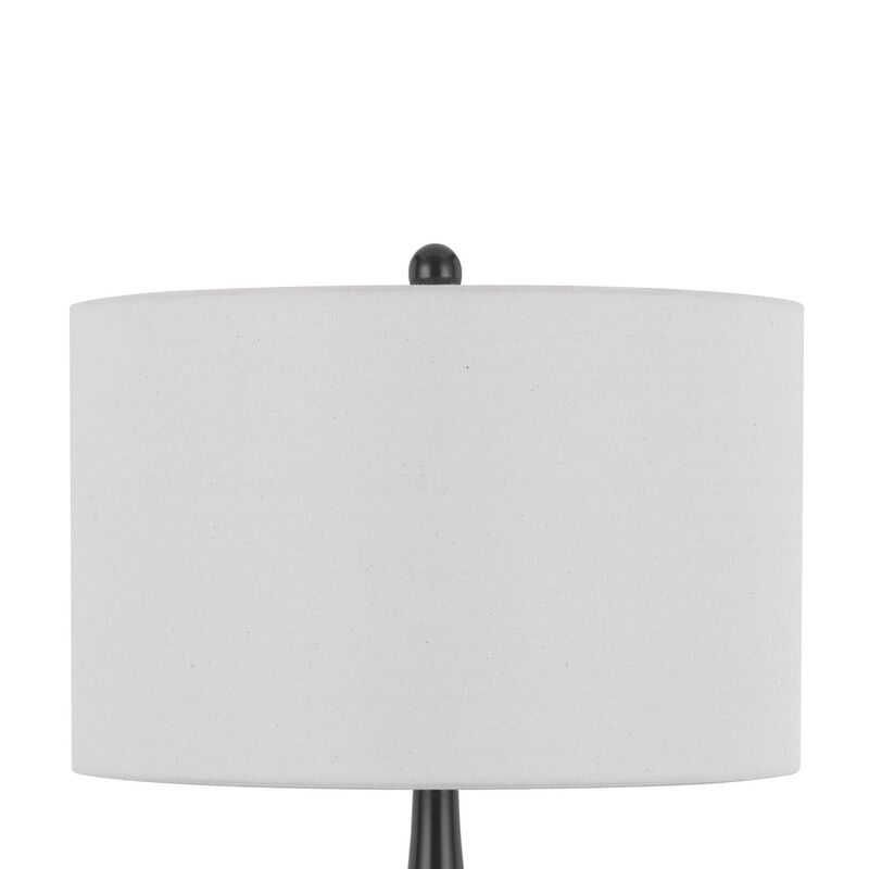 Ege Table Lamp Set of 2, Teardrop Bronze Metal Base, White Shade image number 3