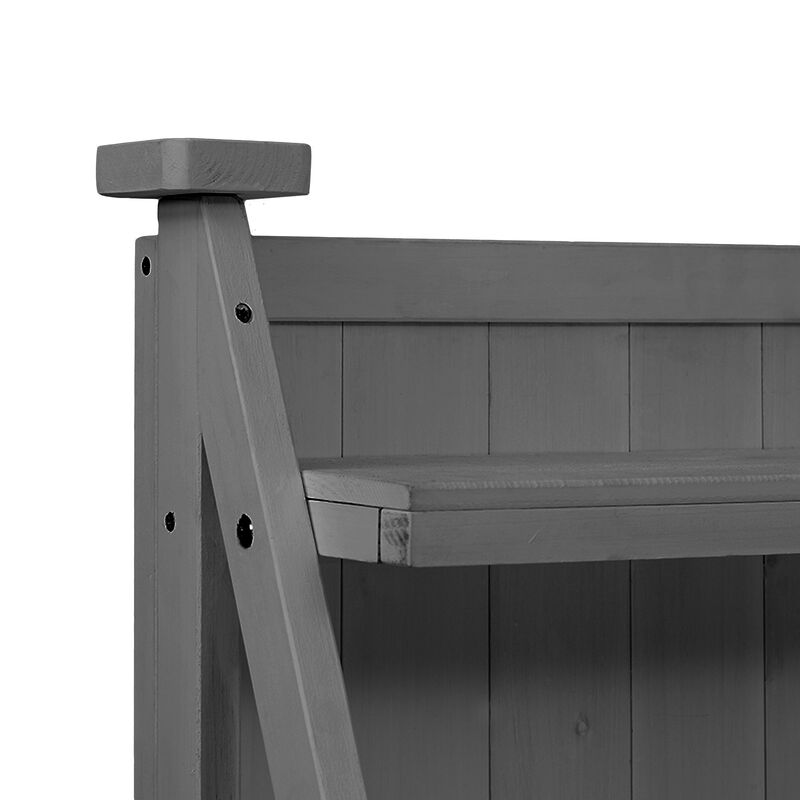 Whisen 65" Fir Wood Potting Table with 2 Drawers, Rustic Garden Workstation & Outdoor Storage Cabinet image number 8