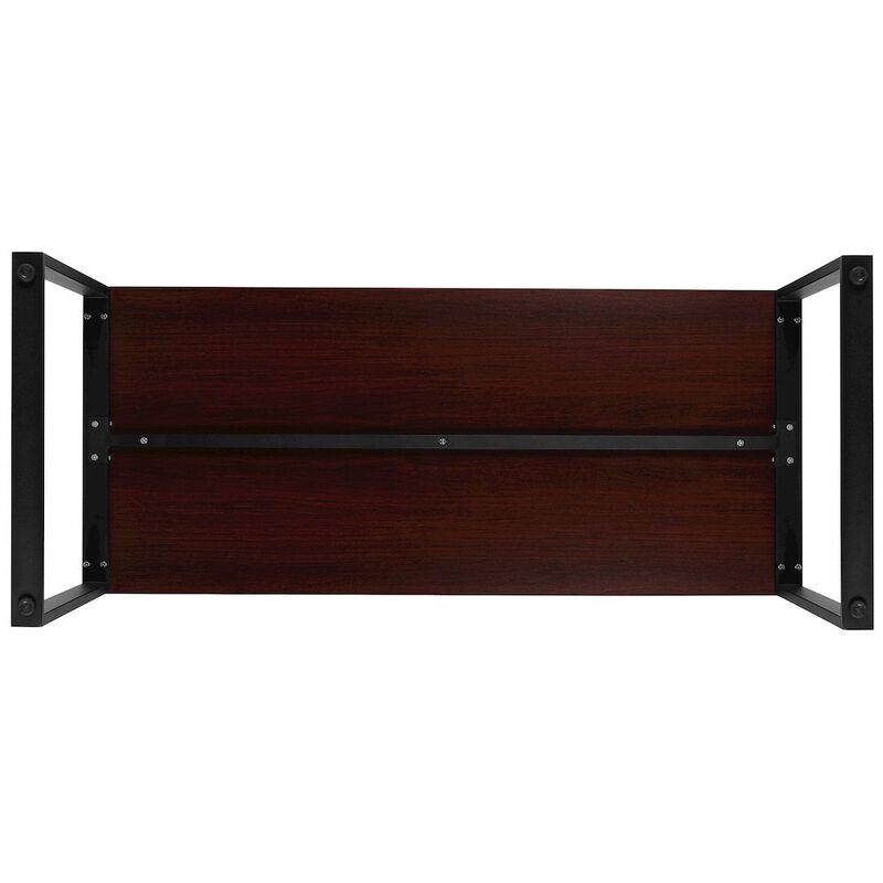 Flash Furniture Desk Industrial Computer Desk Sturdy Home Office Desk - 55" Length-Mahogany image number 8