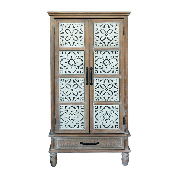 Guceb Vintage Carved Wood Armoire