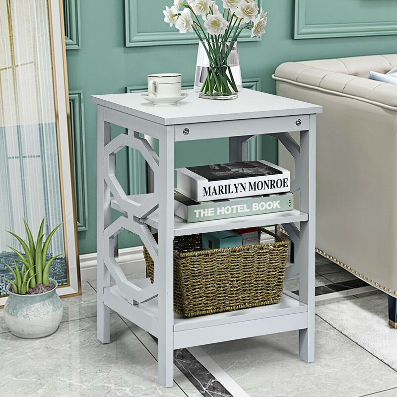 3-Tier Nightstand Sofa Side End Accent Table