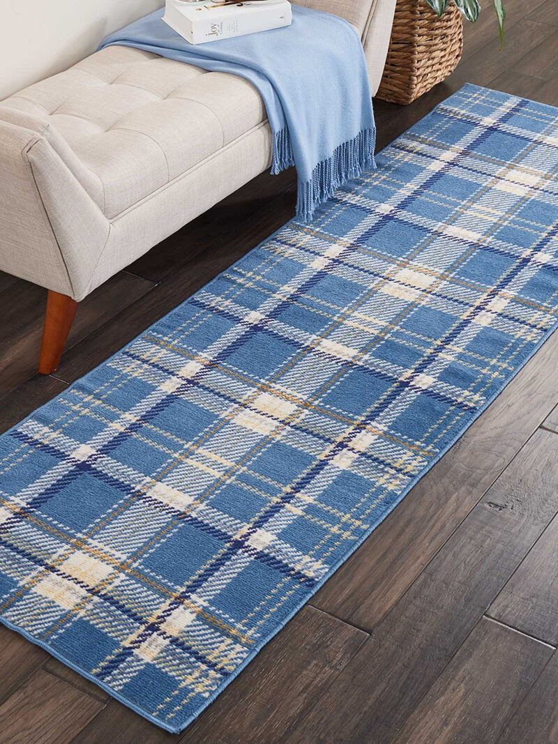 Grafix GRF03 Blue 2'3" x 7'6" Rug image number 1