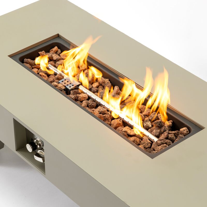 Mondawe 42 Inch 50,000 BTU Propane Fire Pit Table With Button Ignition & Knob Temperature Control