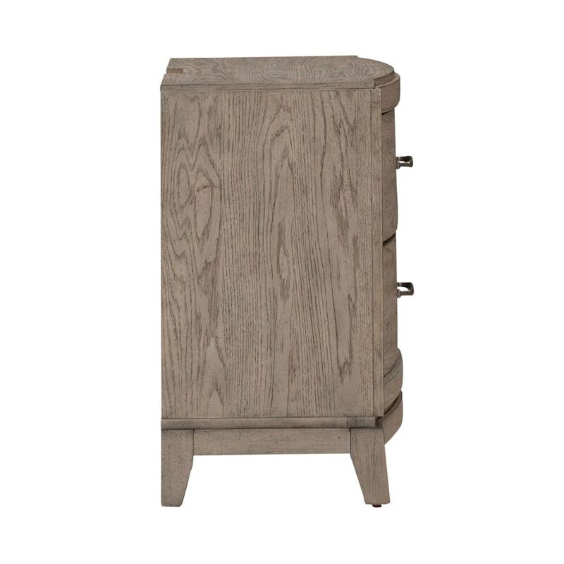 Liberty Furniture Bedroom Nightstand with Charging Station AC, USB-A, USB-C - Burnished Beige Oak image number 2