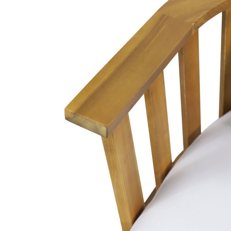 Acacia Wood Outdoor Club Chair - 400lb Capacity Patio Furniture with Waterproof Cushion, Deep Seat Garden Chair for Porch, Balcony & Backyard