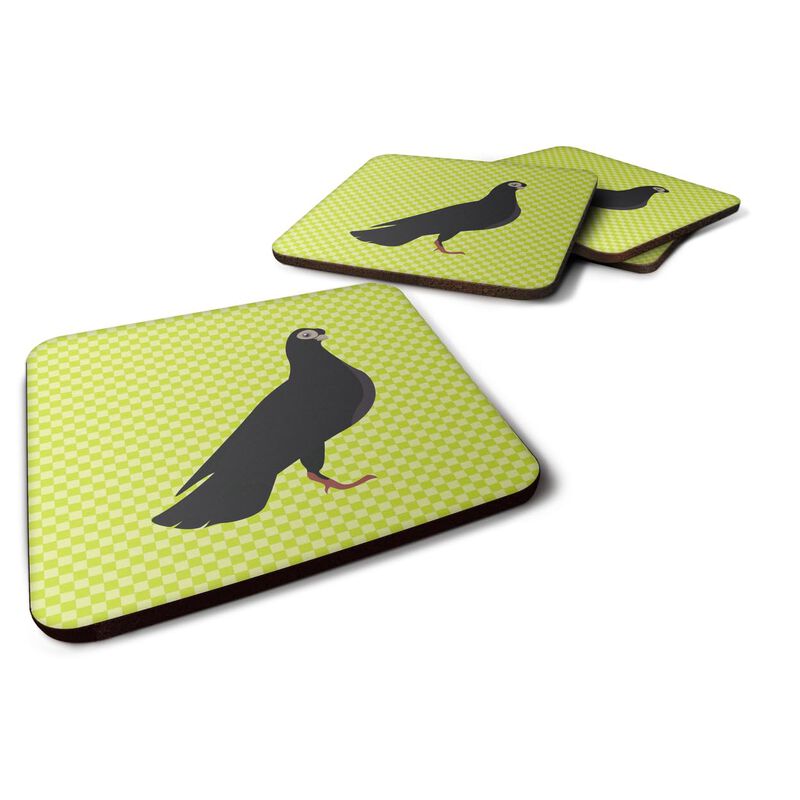 Caroline's Treasures Budapest Highflyer Pigeon Green Decorative Coasters, 3.5, Multicolor