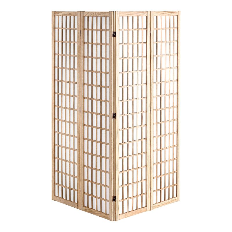 Natural 4 Panel Folding Room Divider Privacy Screen for Bedroom Office image number 8