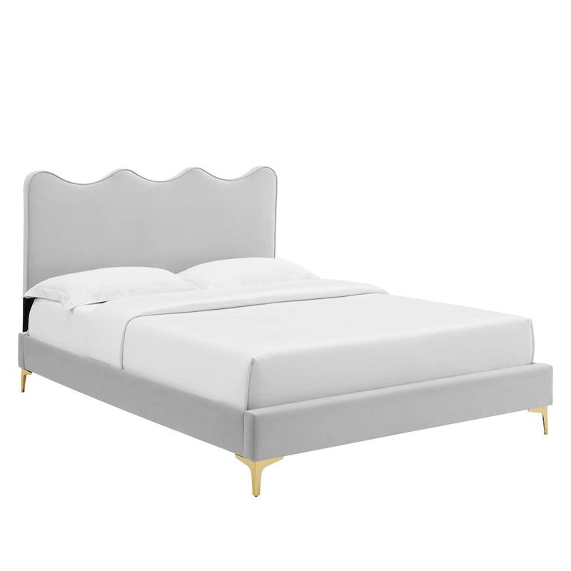 Current Performance Velvet Full Platform Bed image number 0