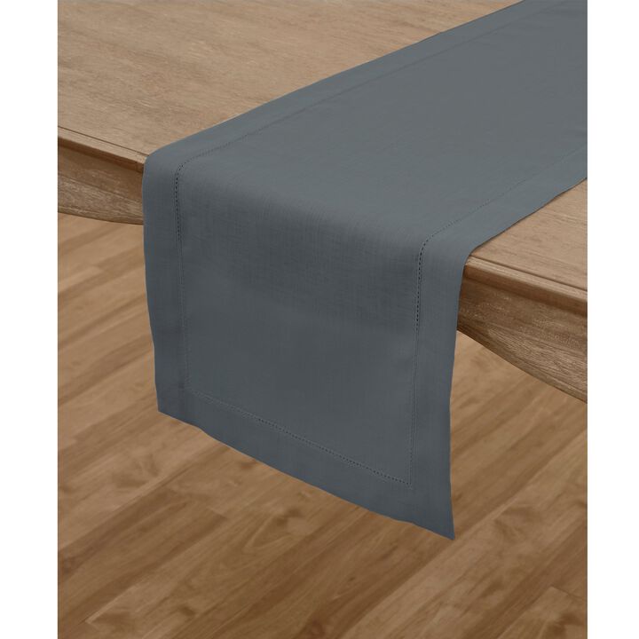 Solino Home 100% Pure Linen Table Runner - Classic Hemstitch