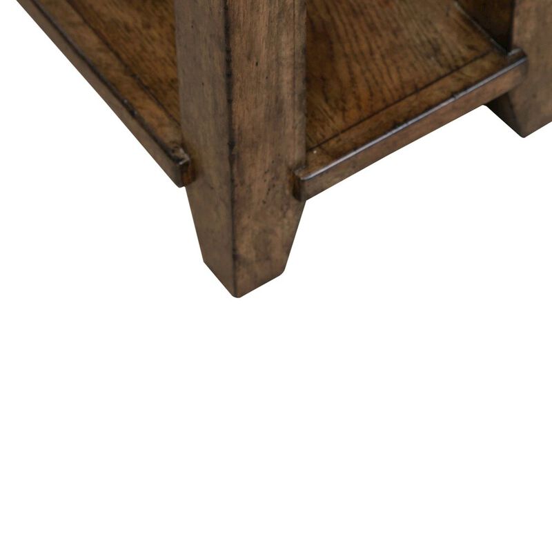 Liberty Furniture Carolina Park Console Table for Living Room - Amber Brown Oak image number 6