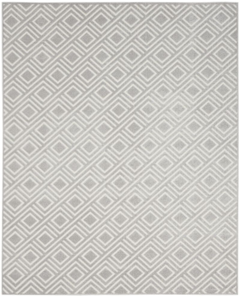 HomeRoots 9' X 12' Gray Geometric Area Rug image number 0