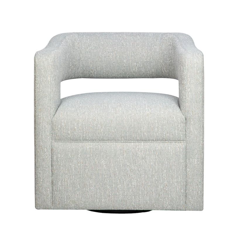 Jofran Lexy Modern Sculpted Curved Upholstered Swivel Accent Chair