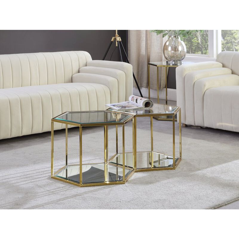 Meridian Furniture Sei Brushed Gold Coffee Table