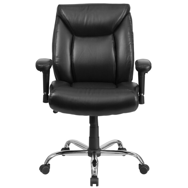HERCULES Series Big & Tall 400 lb. Rated Black Fabric Deep Tufted Swivel Ergonomic Task Office Chair with Adjustable Arms image number 7
