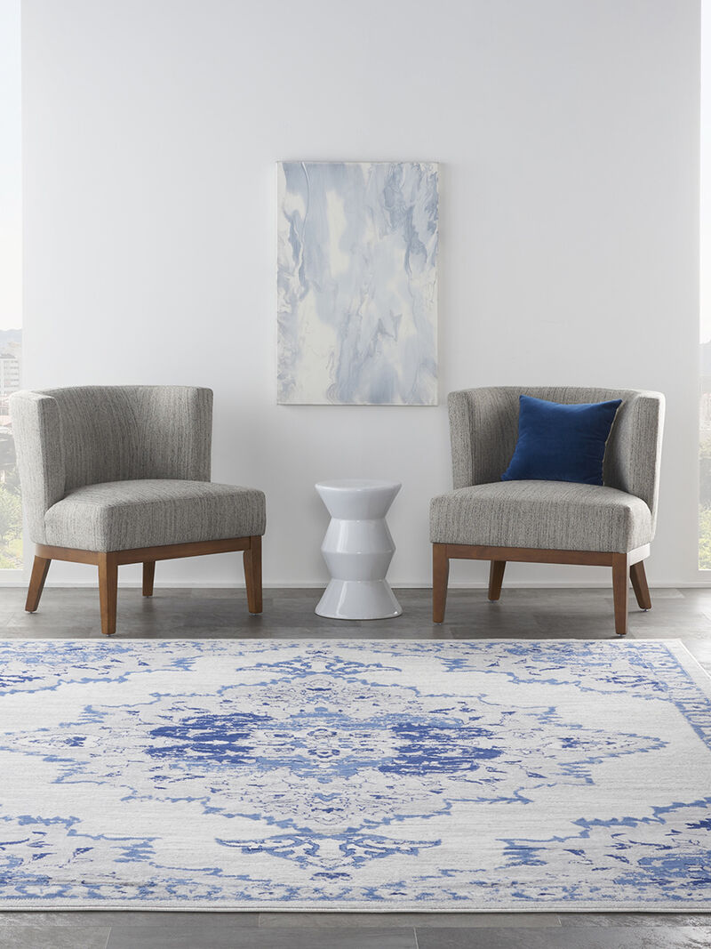 Whimsicle WHS14 Ivory/Blue 7' x 10' Rug image number 1