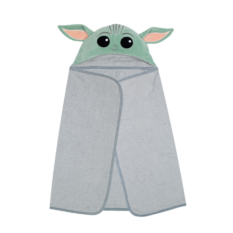 Lambs & Ivy Star Wars The Child/Baby Yoda/Grogu Gray Hooded Baby Bath Towel