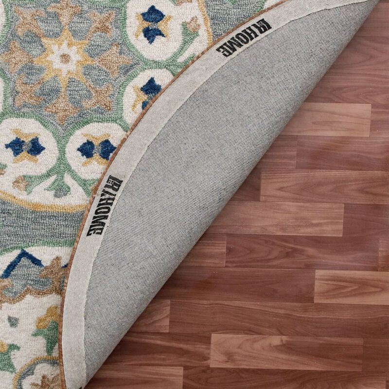 LR Home RugsA Wool Round Rug