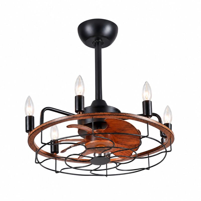 Industrial Caged Fandelier Ceiling Fan image number 0