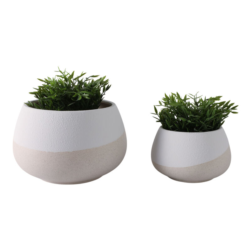 Textured Half-dipped Planters Set