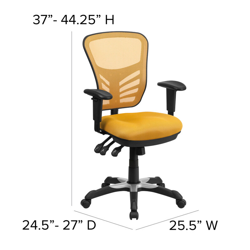 Nicholas Mid-Back Dark Gray Mesh Multifunction Executive Swivel Ergonomic Office Chair with Adjustable Arms image number 4