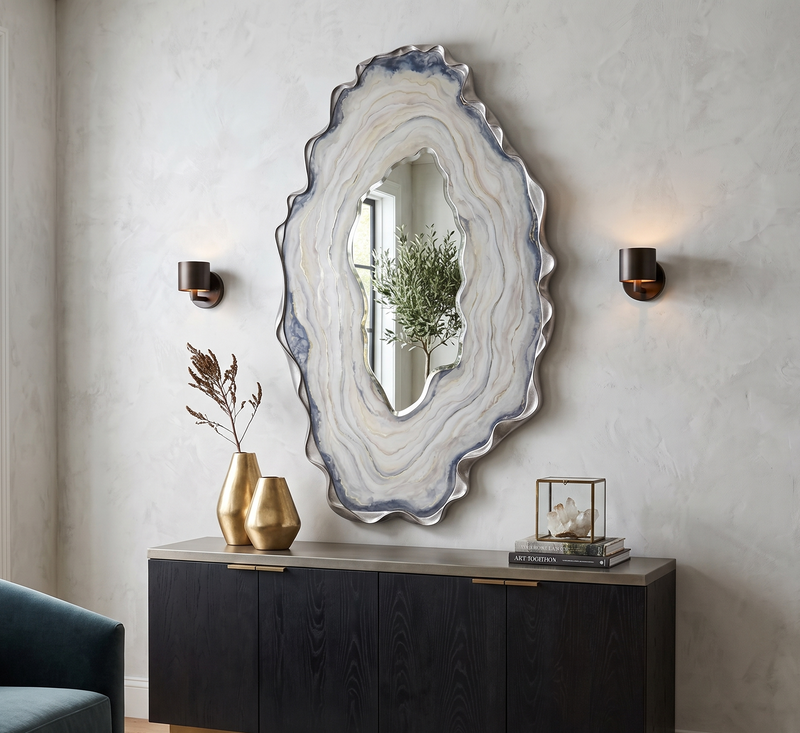 Dirillo Tall Grey Agate Mirror image number 1