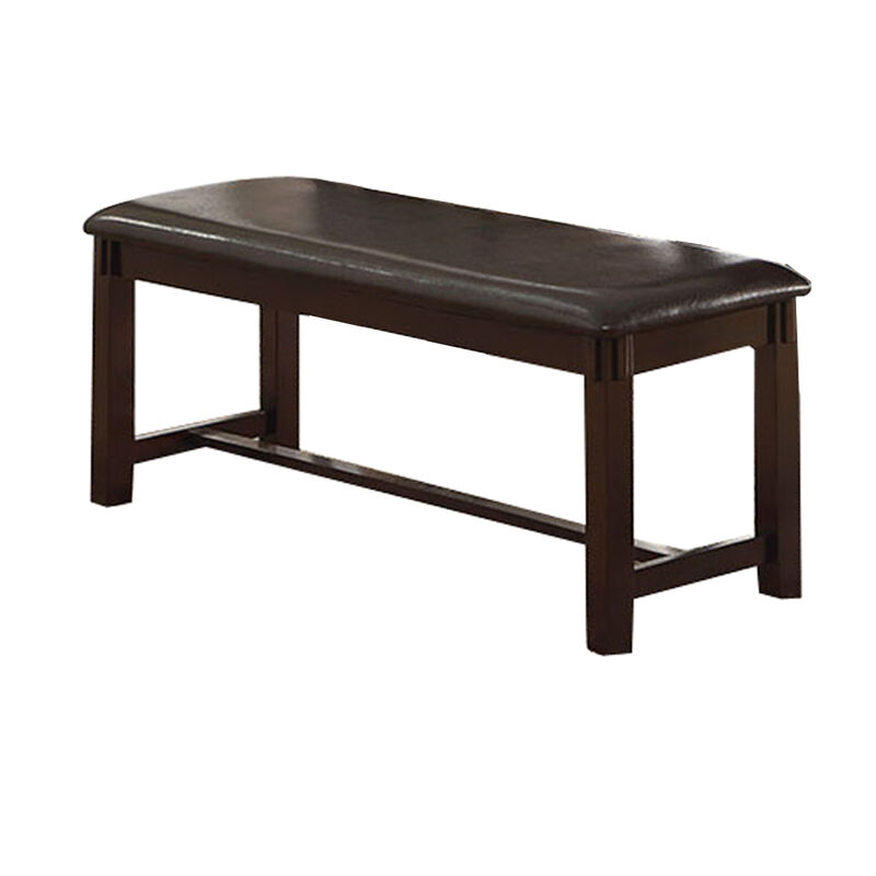 Rubber Wood 6 Pieces Dining Set In Espresso Brown